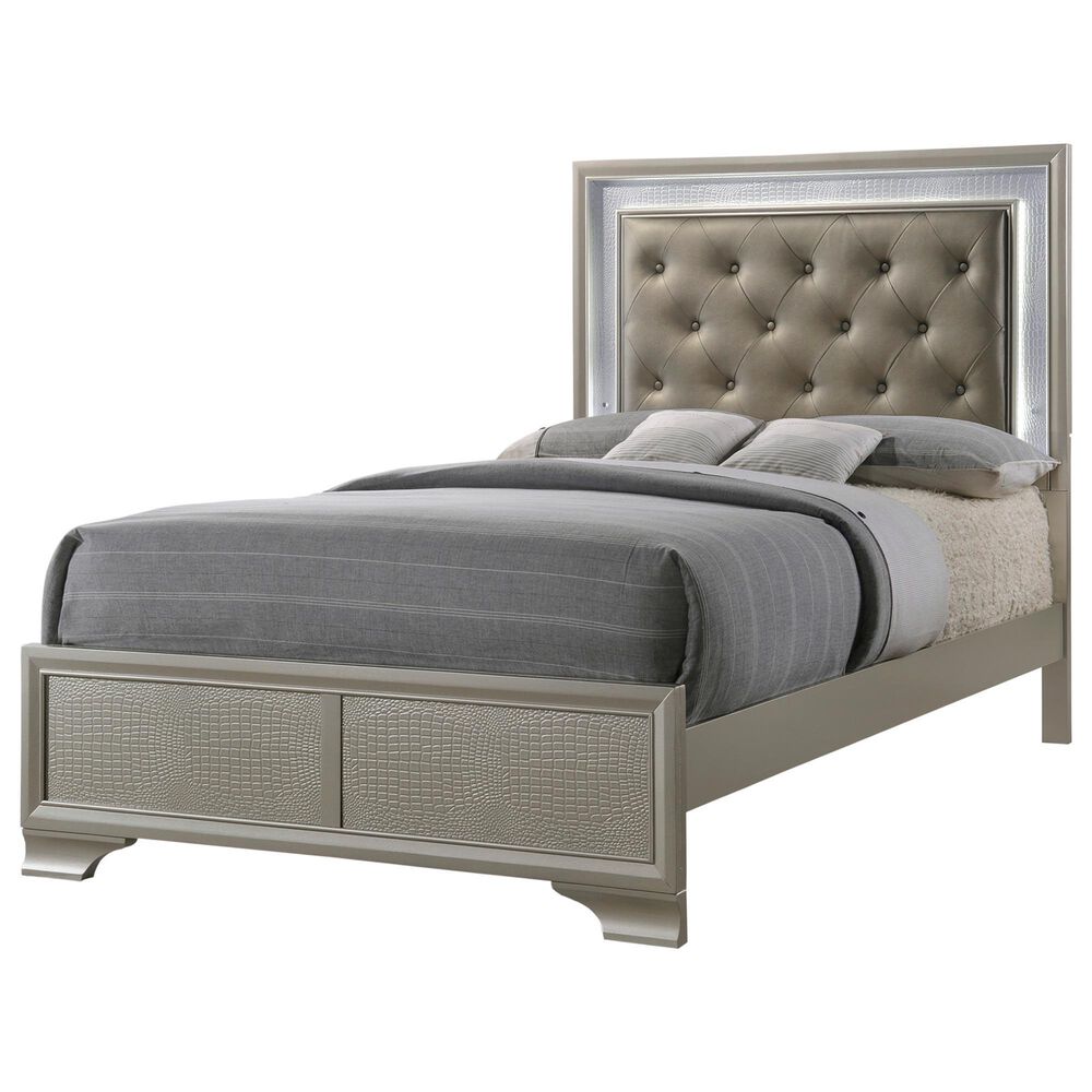 Crown Mark Lyssa 3-Piece Full Panel Bedroom Set in Champagne, , large