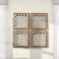 Maple and Jade 19" x 19" Square Home Wall Decor with Trellis Cutouts in Brown and Silver (Set of 4), , large