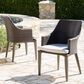 Hearth and Haven Hillhurst Outdoor Rattan Chair with Sloped Arms and Cushion in Brown (Set of 2), , large