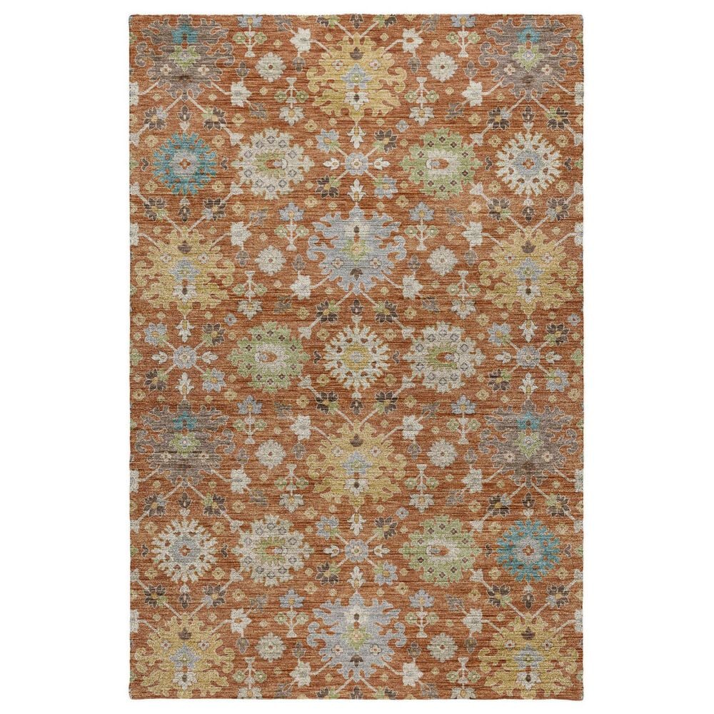Dalyn Rug Company Silk Road Cayenne, Paprika, Ivory, Gold, Teal, Gray and Brown 10" x 14" Area Rug, , large