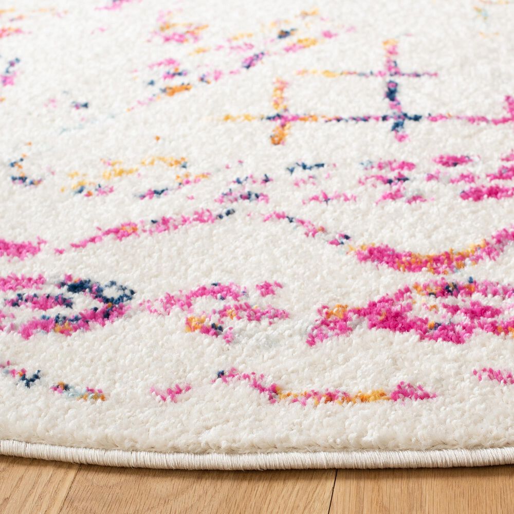 Safavieh Tulum  6&#39;7&quot; Round  Fuchsia Area Rug, , large
