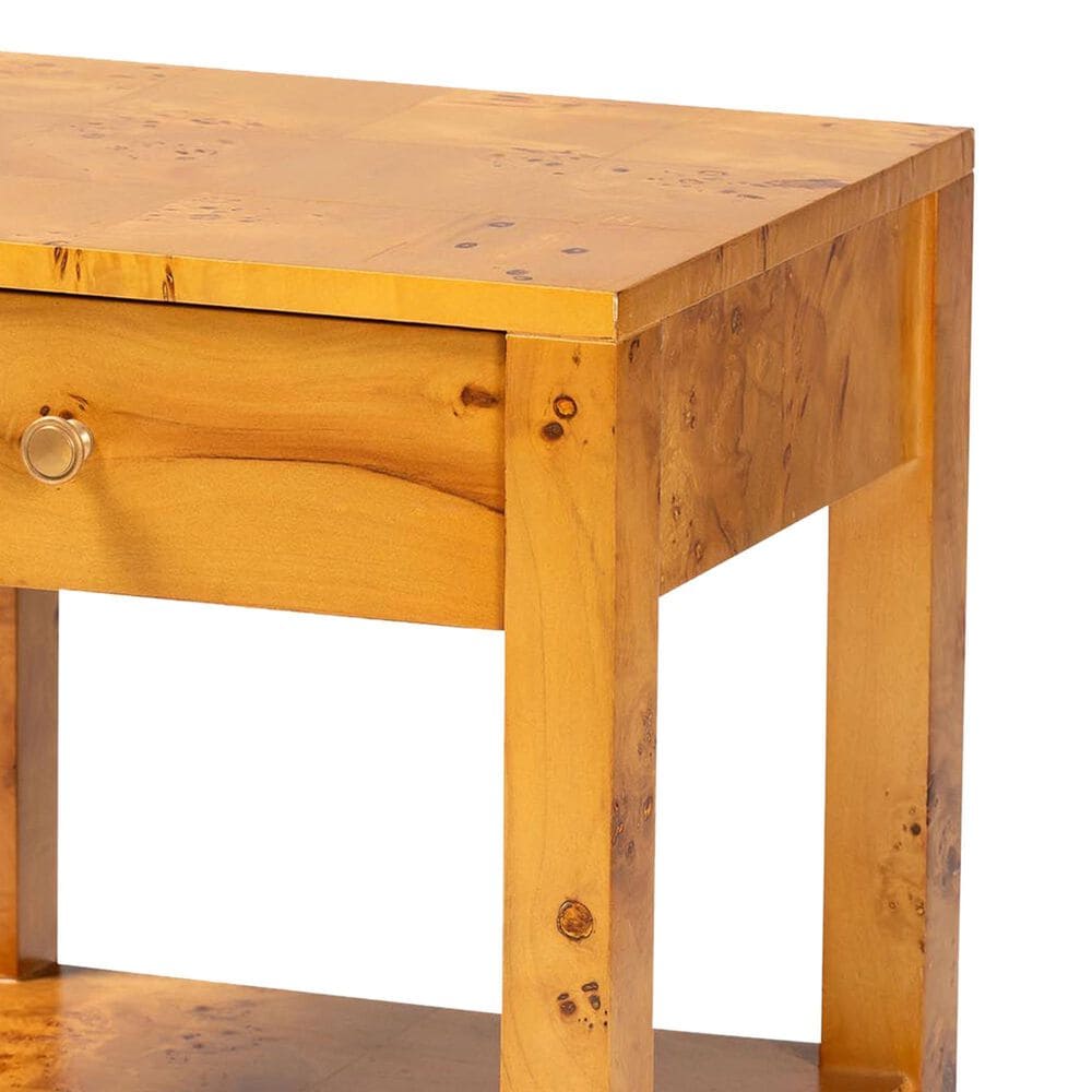 Baxton Studio Azmi 2-Drawer Nightstand in Light Mappa Burl, , large