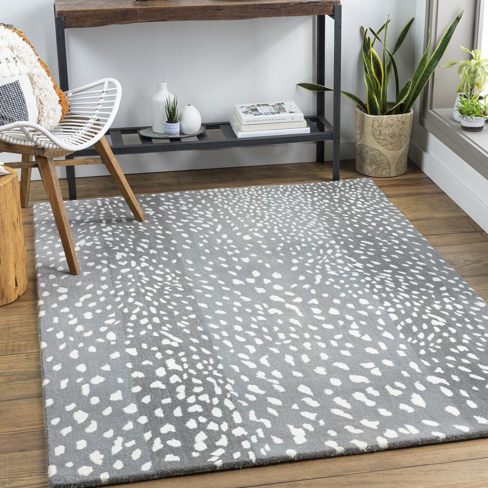 Surya Athena 9&#39; x 12&#39; Gray and Cream Area Rug, , large