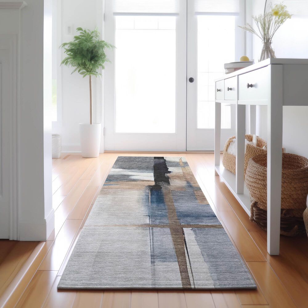 37B Ravenna RN9 2&#39;3&quot; x 7&#39;6&quot; Blue Runner, , large