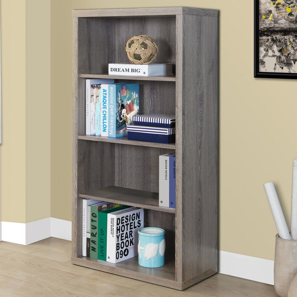 Monarch Specialties 48&quot; Bookcase with Adjustable Shelves in Dark Taupe, , large