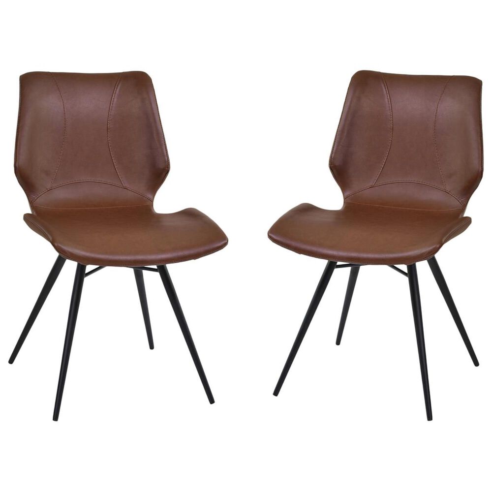 Blue River Zurich Dining Chair in Matte Black and Vintage Coffee &#40;Set of 2&#41;, , large