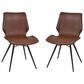 Blue River Zurich Dining Chair in Matte Black and Vintage Coffee (Set of 2), , large