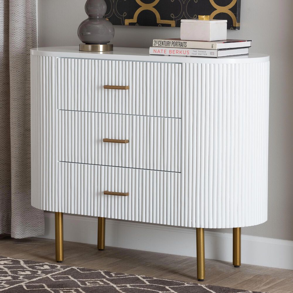 Baxton Studio Beyla 3-Drawer Dresser in White and Gold, , large