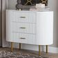 Baxton Studio Beyla 3-Drawer Dresser in White and Gold, , large