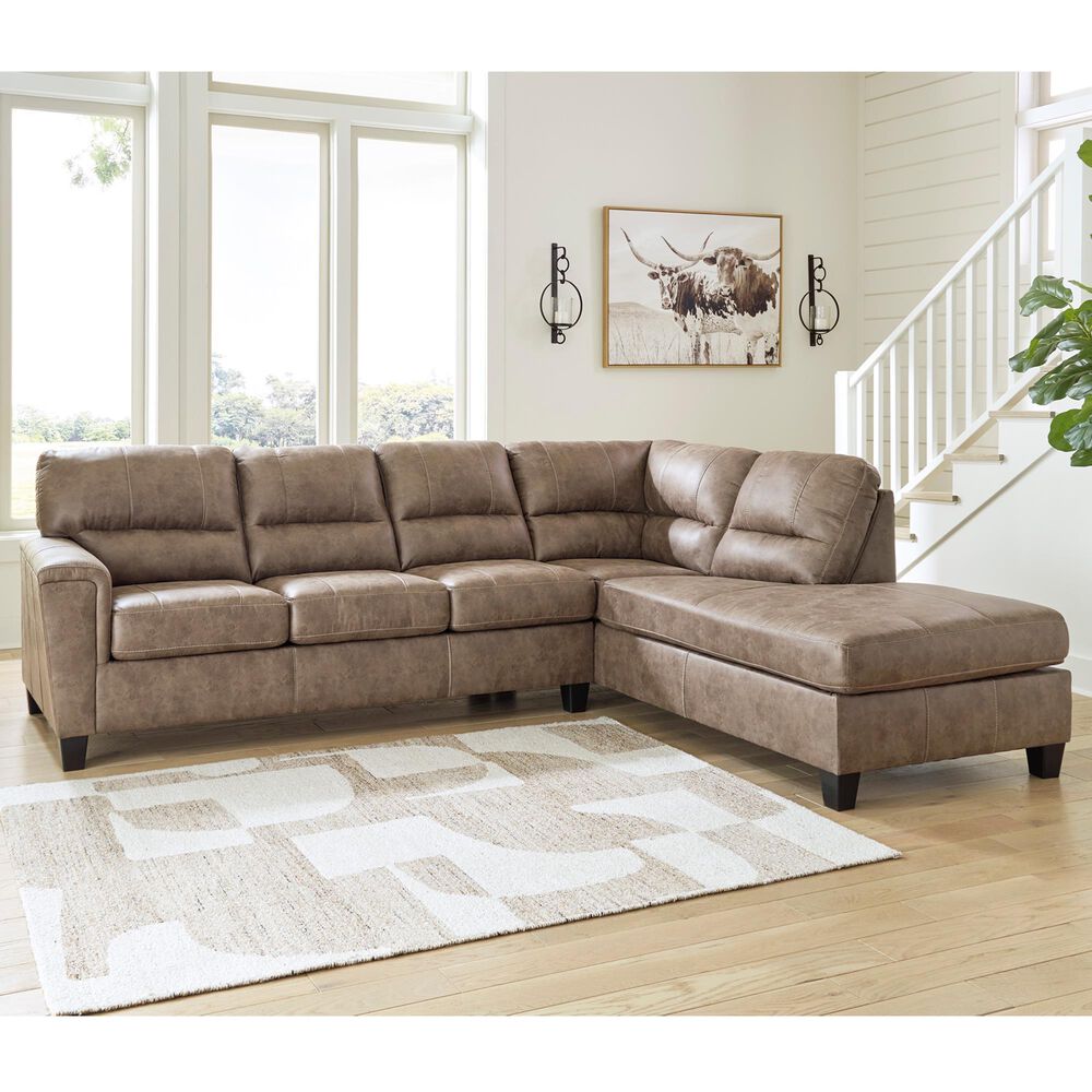 Ashley Navi 2-Piece Stationary Sectional in Fossil, , large