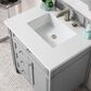James Martin Vanities Brittany 30" Single Bathroom Vanity in Urban Gray with 3 cm White Zeus Quartz Top and Rectangular Sink, , large