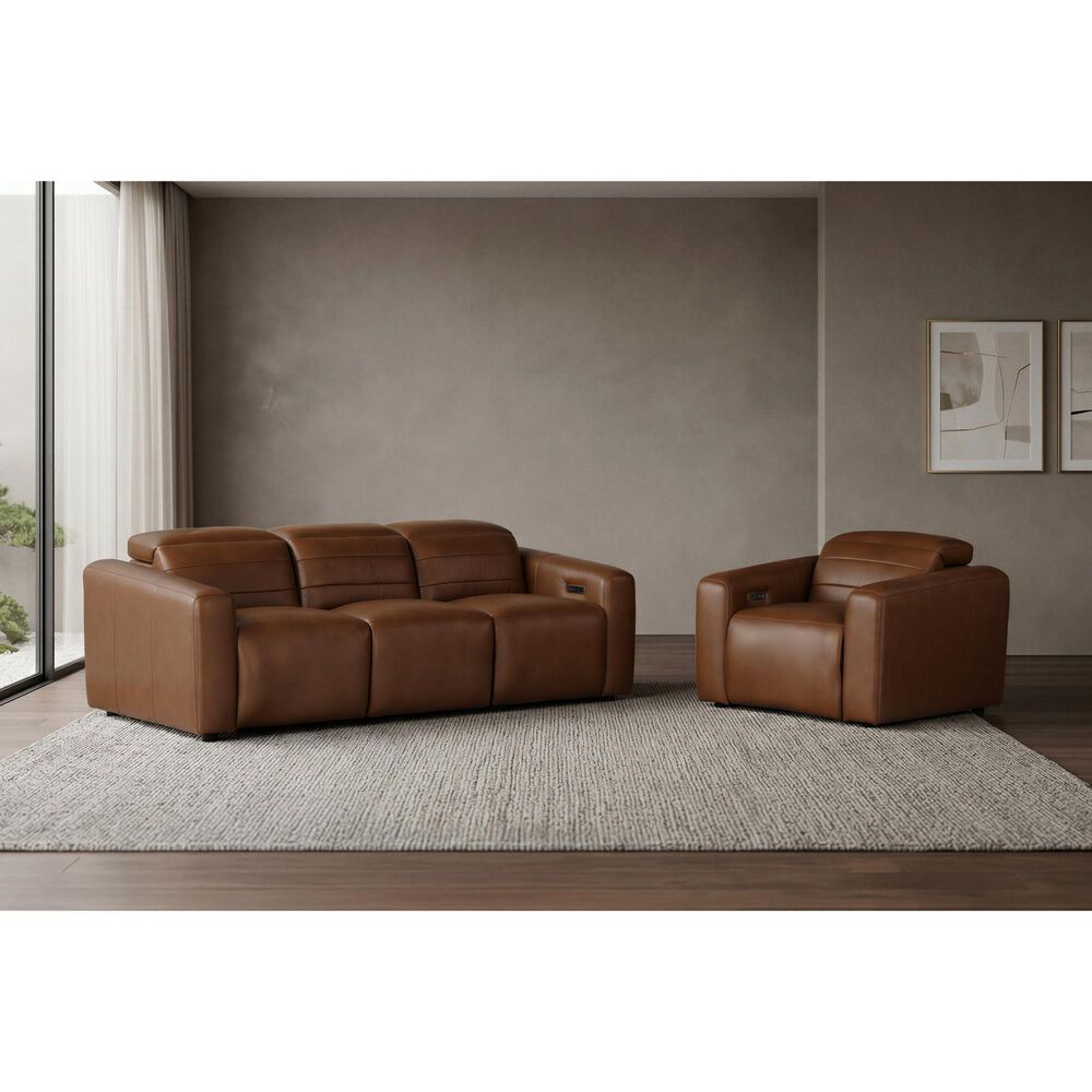Italiano Furniture Krewe Power Armless Recliner in Brown Birch, , large