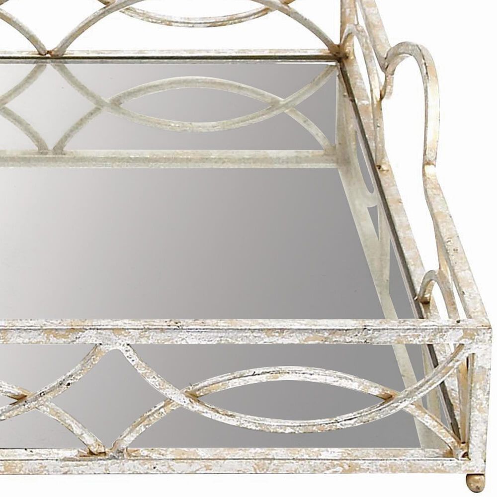 Maple and Jade Metal Glam Tray in Silver, , large
