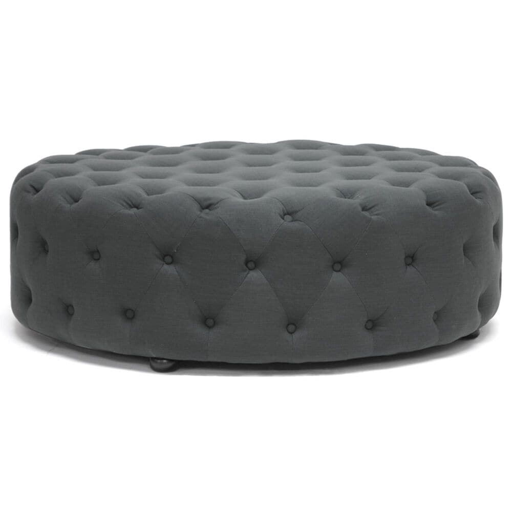 Baxton Studio Cardiff Ottoman in Dark Gray, , large