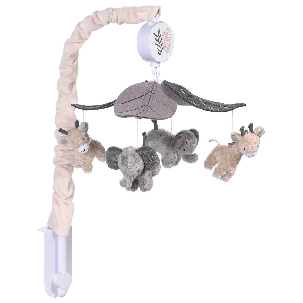 Lambs and Ivy Baby Jungle Animals Musical Crib Mobile in Gray and Tan, , large