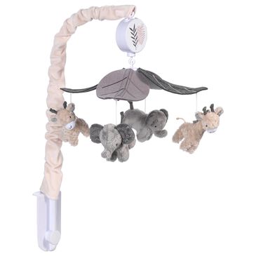 Lambs and Ivy Baby Jungle Animals Musical Crib Mobile in Gray and Tan, , large