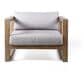 Hearth and Haven Paradise Outdoor Eucalyptus Wood Lounge Chair in Gray, , large