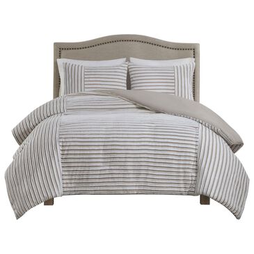Hampton Park Taylor 3-Piece Full/Queen Duvet Set in Natural and White, , large