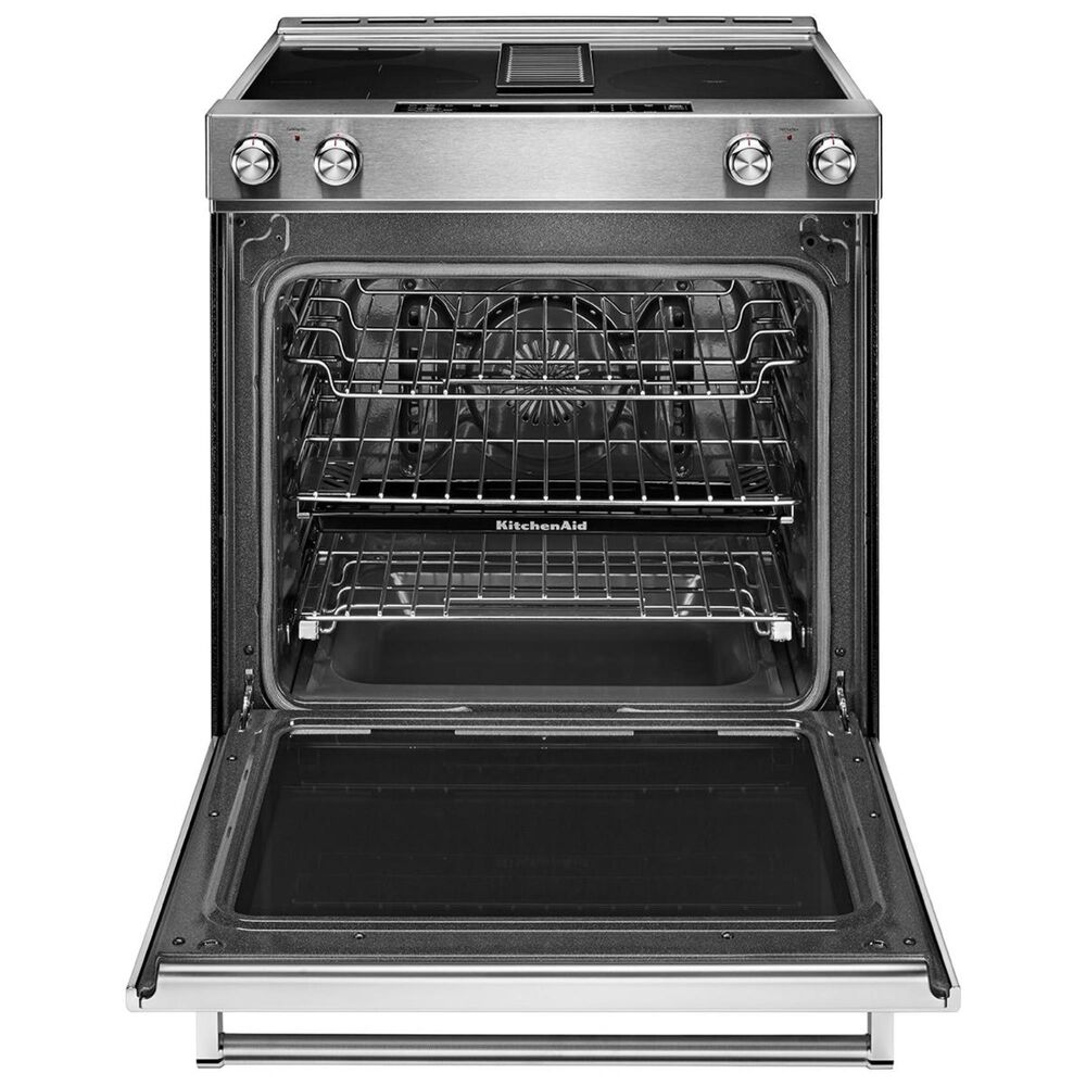 KitchenAid 30" Element Electric Downdraft Slide In Range in Stainless Steel, , large