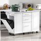 HOMLUX 51" Kitchen Island with Tilt Trash Can Cabinet in White, , large
