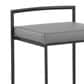 Lumisource Fuji Stackable Counter Stool with Grey Faux Leather Cushion in Black (Set of 2), , large