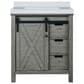Lexora Home Marsyas 30" Single Bathroom Vanity in Ash Grey with White Quartz Top and Rectangular Sink, , large