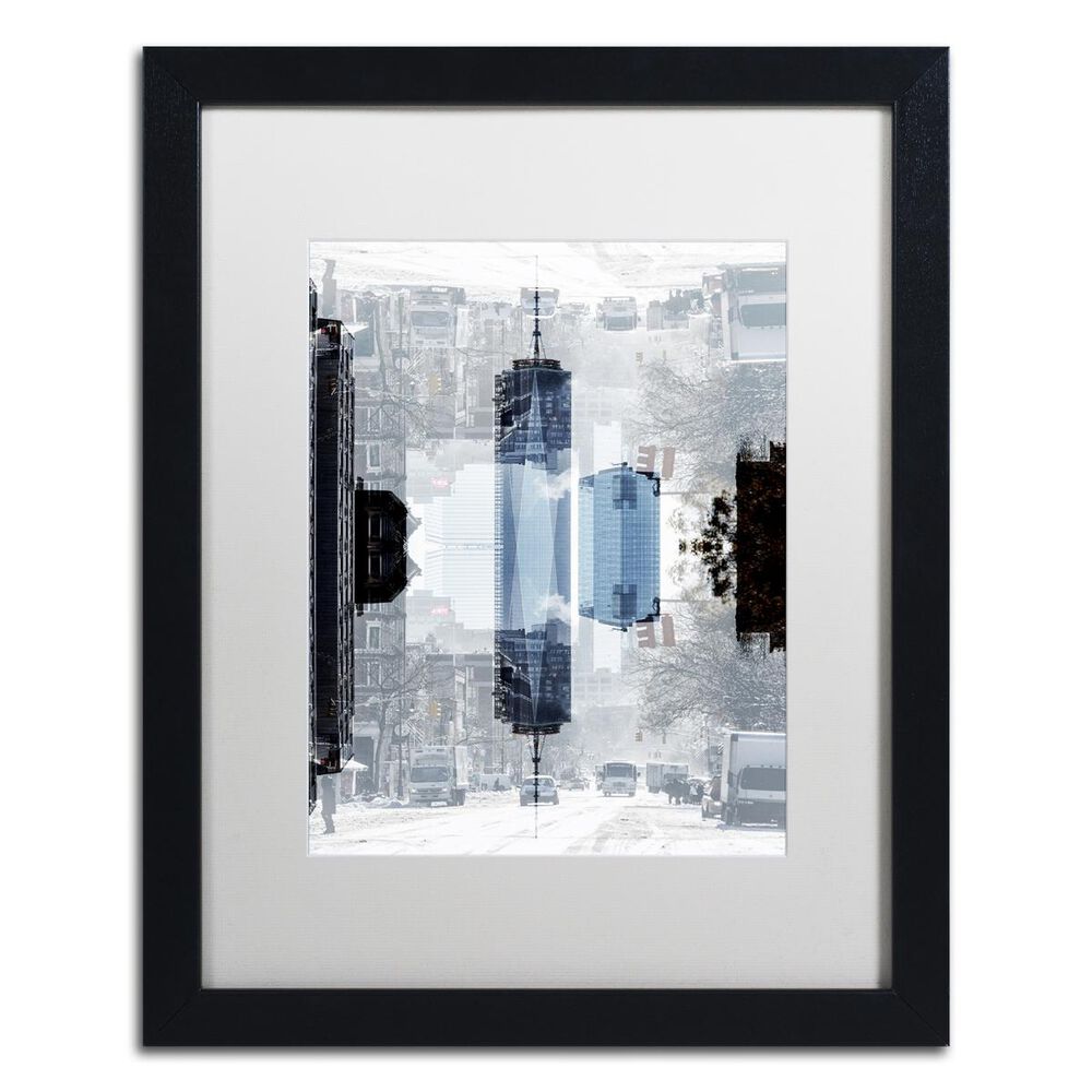 Timberlake 20" x 16" New York Reflection V Art in White Matting and Black Frame, , large