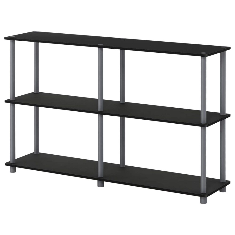 HOMLUX Turn-N-Tube 3-Tier Double Size Storage Display Rack in Black and Grey, , large