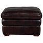Bordeaux & Co Stationary Leather Chair and Ottoman Set in Berlin Dark Brown, , large
