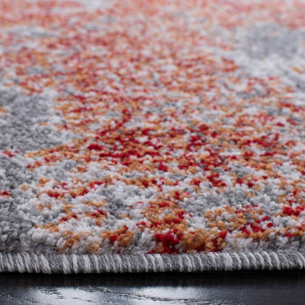 Safavieh Aston 6&#39;7&quot; Round Red and Grey Area Rug, , large