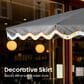 HOMLUX 10" Patio Umbrella with Lights in Dark Gray, , large