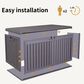 Hearth and Haven Outdoor Deck Box with Side Handles and Lockable Storage Containers in Brown, , large