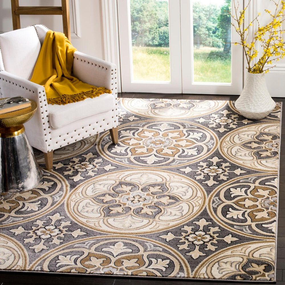 Safavieh Lyndhurst 3&#39;3&quot; x 5&#39;3&quot; Light Grey and Beige Area Rug, , large