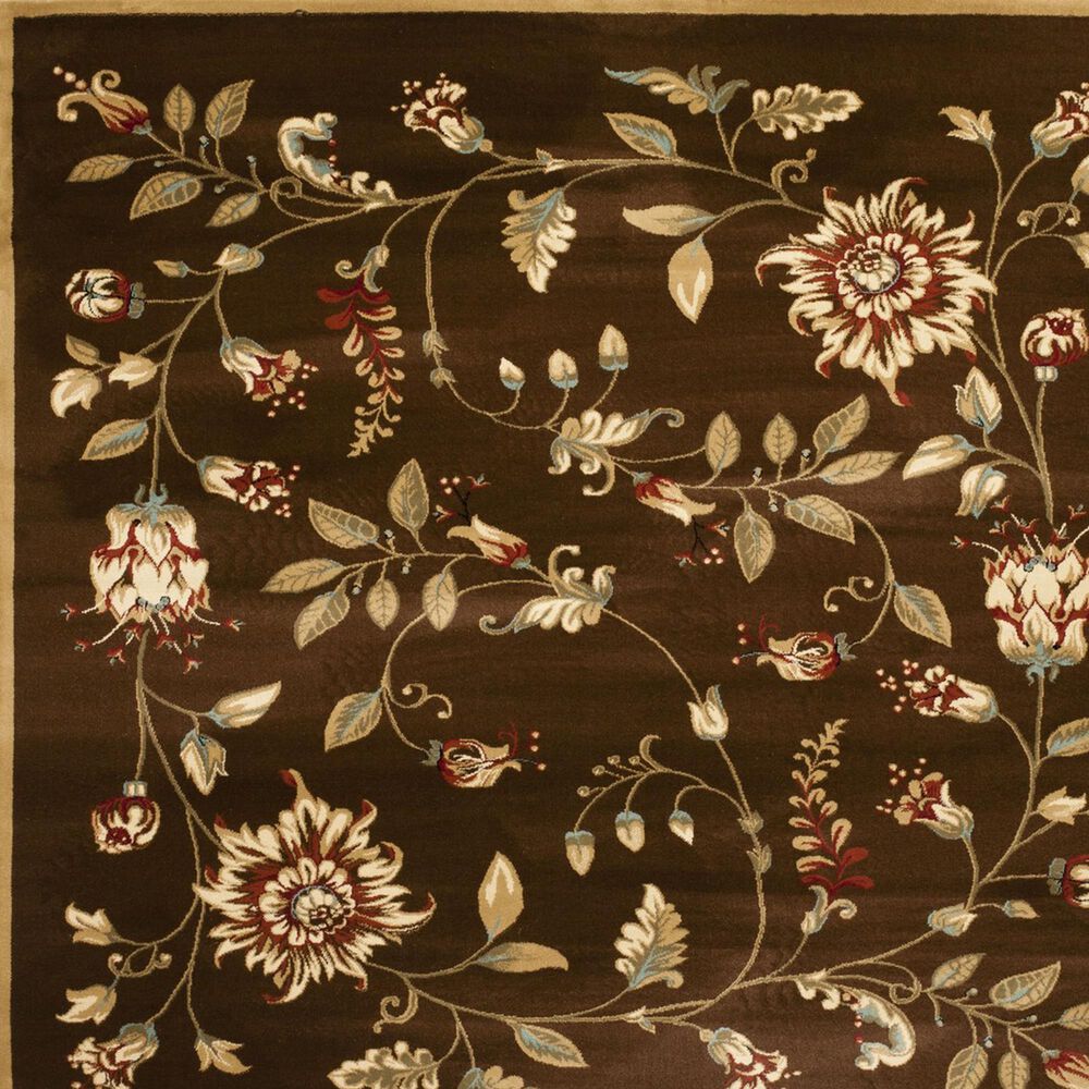 Safavieh Lyndhurst  6&#39;7&quot; Square Brown and Multicolor Area Rug, , large
