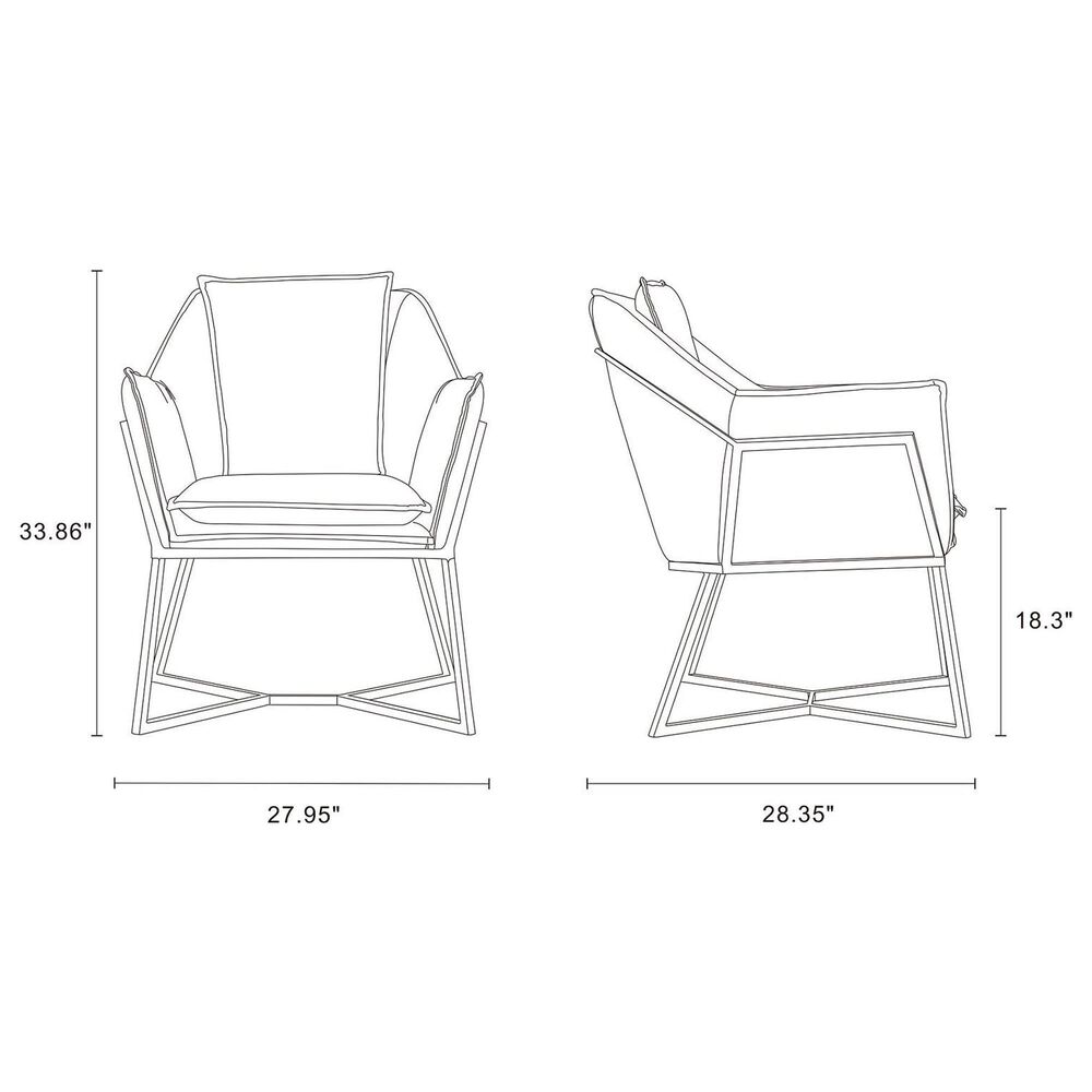 Dayton Origami Arm Chair in Blue, , large