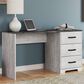 Ashley Shawburn 3-Drawer Home Office Desk in White and Dark Charcoal Gray, , large