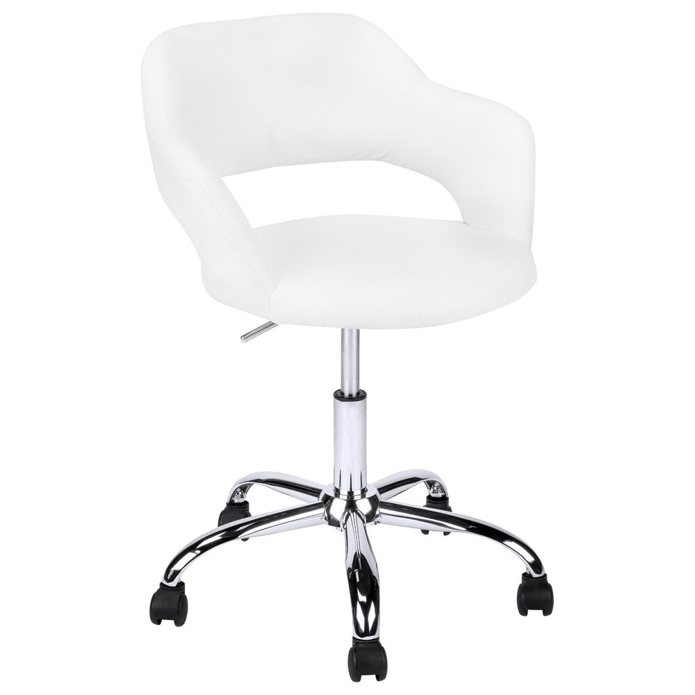 Monarch Specialties Office Chair in White and Chrome, , large