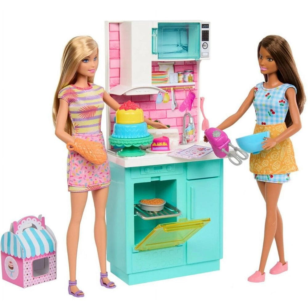 Barbie Friends Baking Party Playset with Dolls, , large