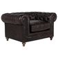 Vintage Furnishings Finn Leather Club Chair in Valencia Dark Brown, , large