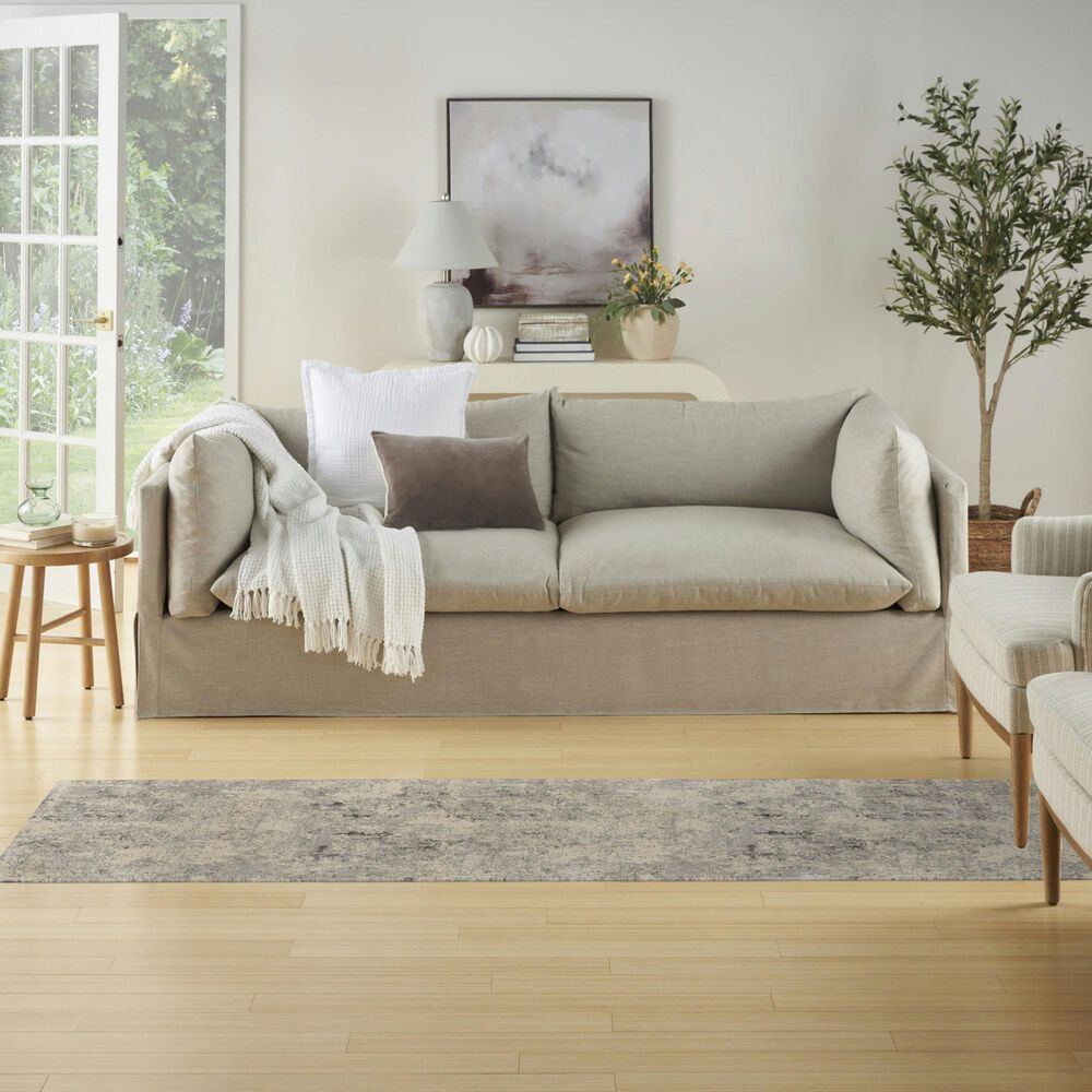 Nourison Rustic Textures Grey and Beige 2&#39;2&quot; x 7&#39;6&quot; Runner, , large