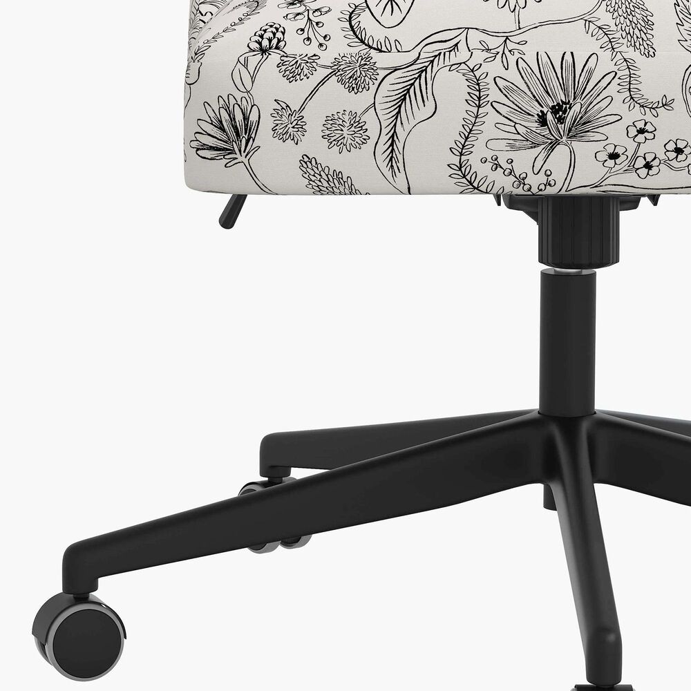 Rifle Paper Co Crafted by Cloth and Company Oxford Office Chair in Aviary Black/Cream, , large