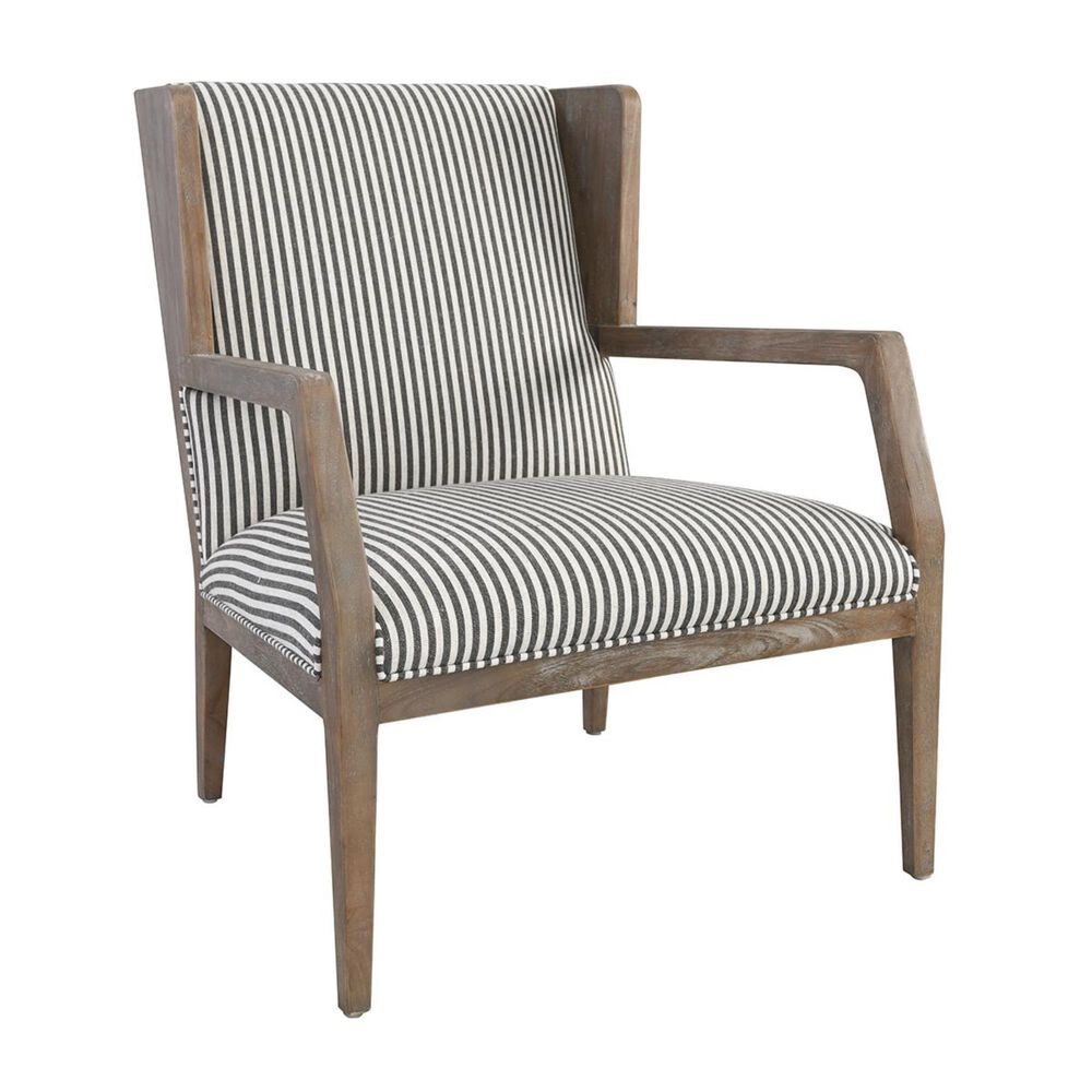 Greenbrier Interiors Coastal View York Accent Chair in Gray Stripe, , large