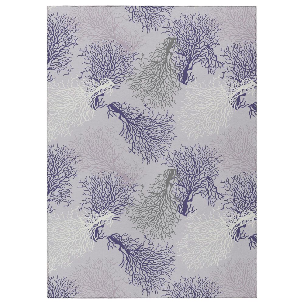 Dalyn Rug Company Seabreeze Animal Print 8" Round Lavender Area Rug, , large