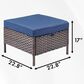 Sunwell Garden 5-Piece Patio Chat Set with Two Ottoman in Navy, , large