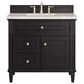 James Martin Vanities Lorelai 36" Single Vanity in Black Onyx with 3 cm Victorian Silver Quartz Top, , large