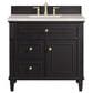 James Martin Vanities Lorelai 36" Single Vanity in Black Onyx with 3 cm Victorian Silver Quartz Top, , large