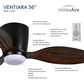 Minka-Aire Ventiara 36" LED Flush Mount Indoor/Outdoor Ceiling Fan in Coal, , large