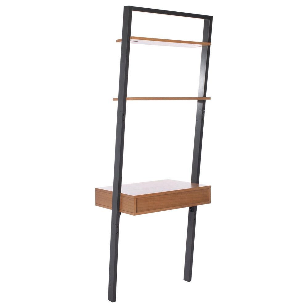 Safavieh Kamy 2-Shelf Leaning Desk in Natural/Charcoal, , large