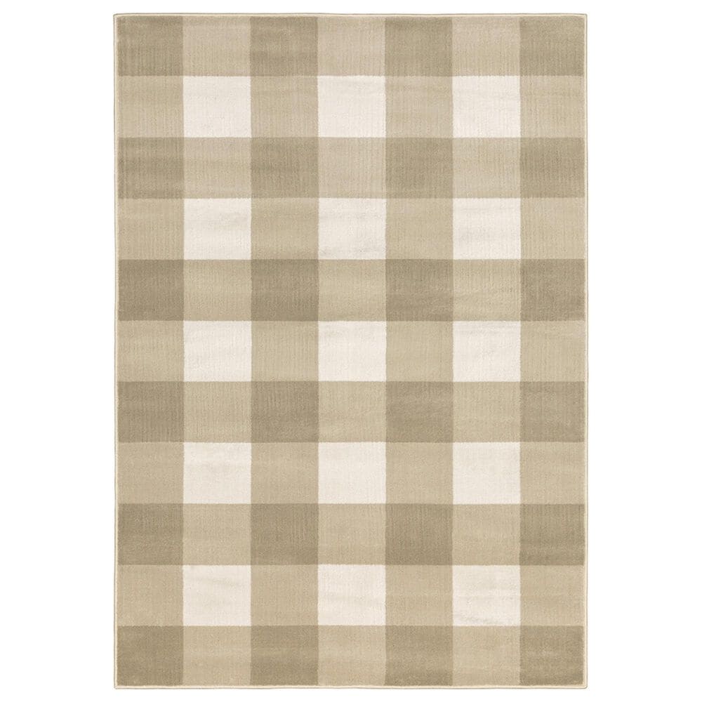 Oriental Weavers Georgia Geometric 678A0 7"10" x 10" Beige Area Rug, , large