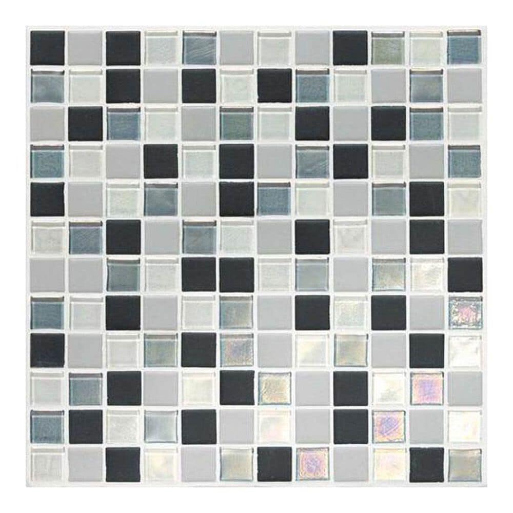 Dal-Tile Coastal Keystones Tropical Thunder 12" x 24" Glass and Stone Mosaic Sheet, , large